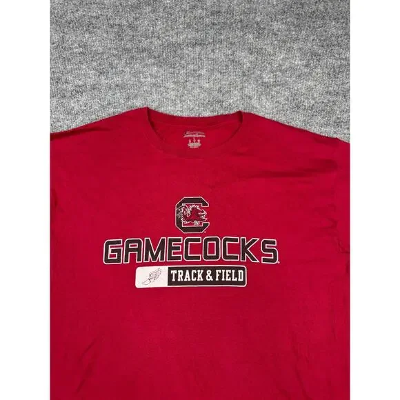 Champion South Carolina Gamecocks Track‎ & Field Shirt Men’s Large Red Tee - Picture 3 of 11